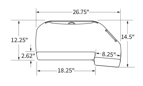 Workrite 17in Reversible Corner Platform Build Your Own Keyboard System - 317RL