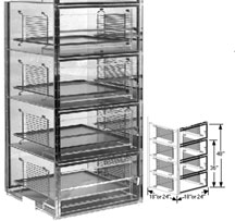 18x24x48 Static Dissipative Plenum Wall Desiccator Cabinet 4 Doors