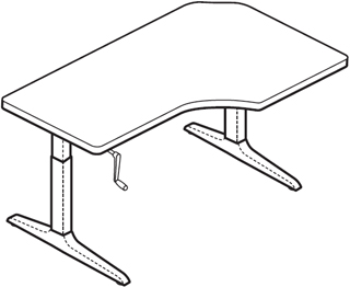 Workrite Sierra HXL Crank Offset Corner Left 2 Legs Workcenters