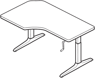 Workrite Sierra HXL Crank Offset Corner Right 2 Legs Workcenters