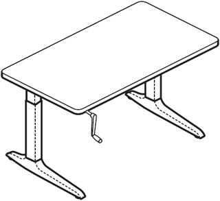 Workrite Sierra HXL Crank Rectangular Workcenters