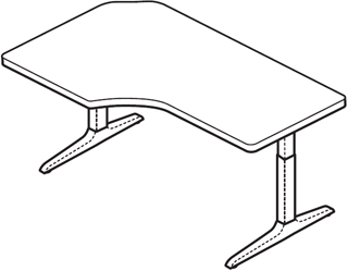 Workrite Sierra HXL Electric Offset Corner Right 2 Legs Workcenters