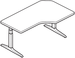 Workrite Sierra HX Electric Offset Corner Left 2 Legs Workcenters