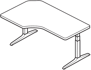 Workrite Sierra HX Electric Offset Corner Right 2 Legs Workcenters