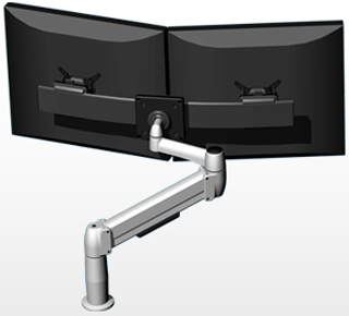 SpaceCo SMM12/SA01 Tandem Rail 2 Monitors on 1 Standard Monitor Arm