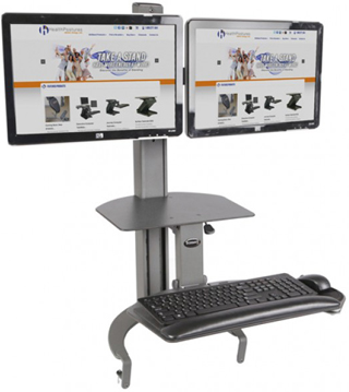 Health Postures TaskMate Go with Dual Monitor Arm 6350